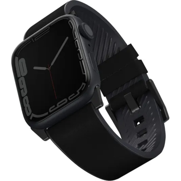 Ремешок кожаный UNIQ STRADEN LEATHER для Apple Watch 44454649 черный 1