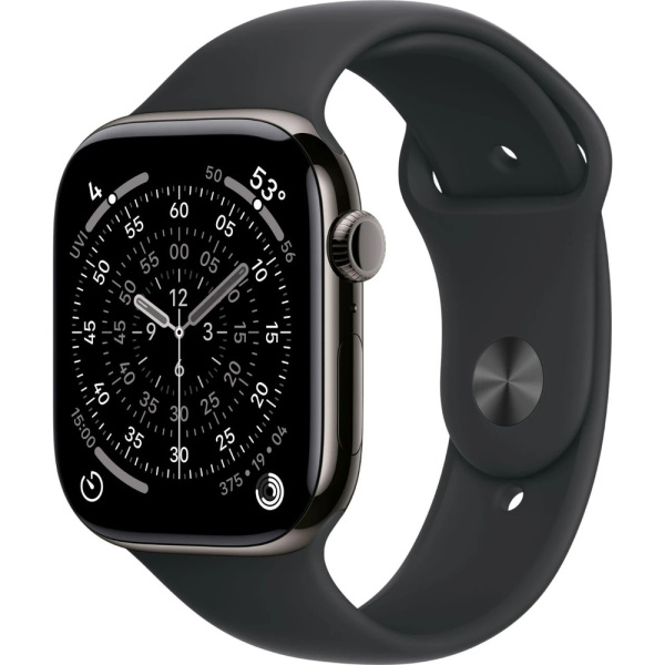 Смарт-часы Apple Watch Series 11 46mm 5G титан черныйчерный резина 1